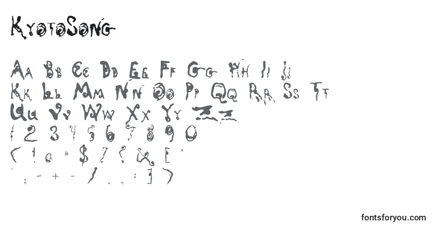 A fonte KyotoSong – alfabeto, números, caracteres especiais