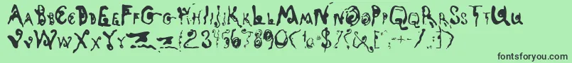 KyotoSong Font – Black Fonts on Green Background
