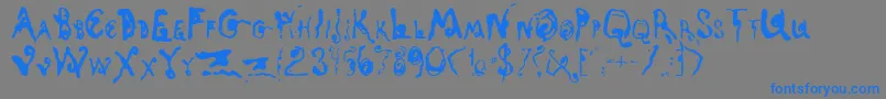 KyotoSong Font – Blue Fonts on Gray Background