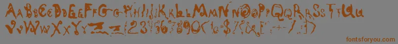 KyotoSong Font – Brown Fonts on Gray Background