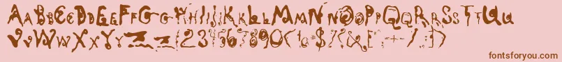 KyotoSong Font – Brown Fonts on Pink Background