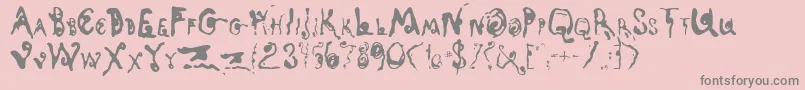 KyotoSong Font – Gray Fonts on Pink Background