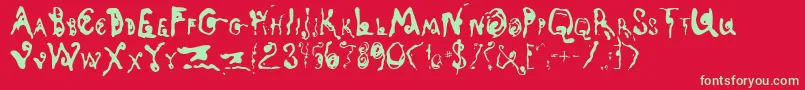 KyotoSong Font – Green Fonts on Red Background