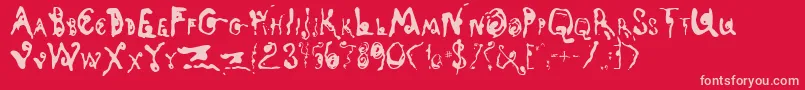 KyotoSong Font – Pink Fonts on Red Background