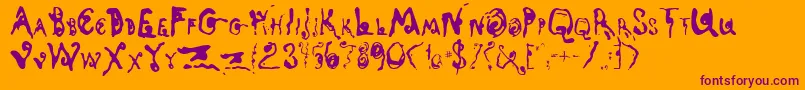 KyotoSong Font – Purple Fonts on Orange Background