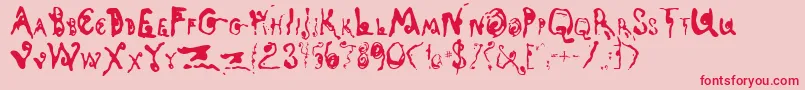 KyotoSong Font – Red Fonts on Pink Background
