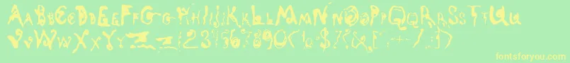 KyotoSong Font – Yellow Fonts on Green Background