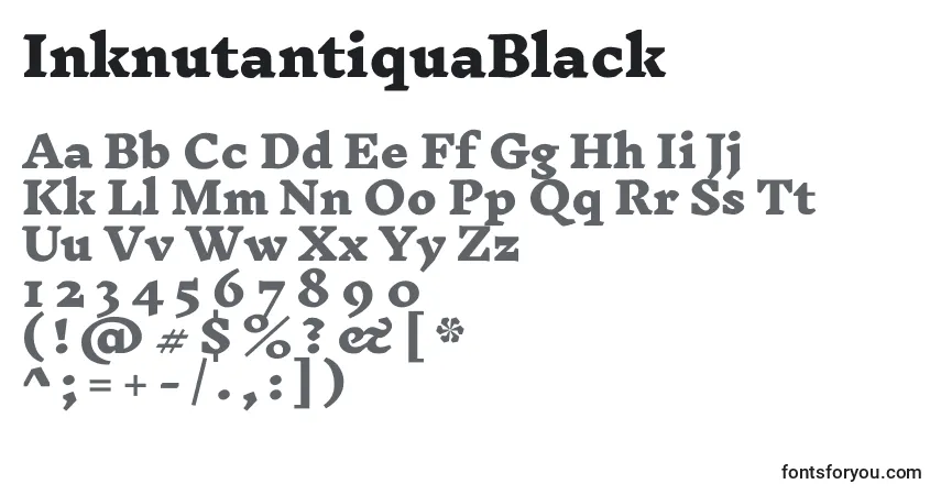 Schriftart InknutantiquaBlack – Alphabet, Zahlen, spezielle Symbole