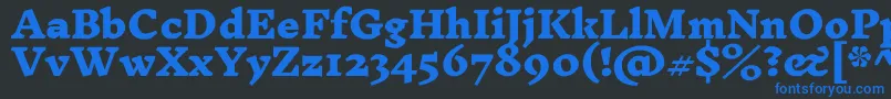 InknutantiquaBlack Font – Blue Fonts on Black Background