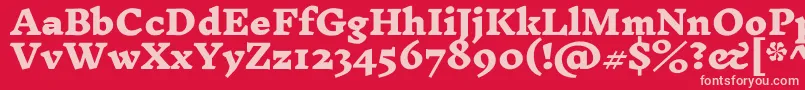 InknutantiquaBlack Font – Pink Fonts on Red Background