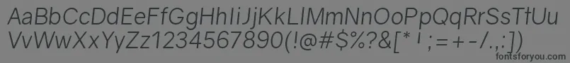GravityBookitalic Font – Black Fonts on Gray Background