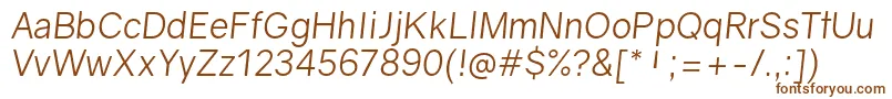 Шрифт GravityBookitalic – коричневые шрифты на белом фоне