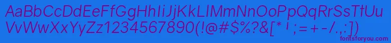 GravityBookitalic Font – Purple Fonts on Blue Background