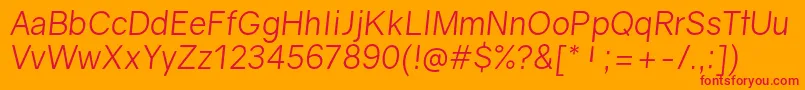 GravityBookitalic Font – Red Fonts on Orange Background
