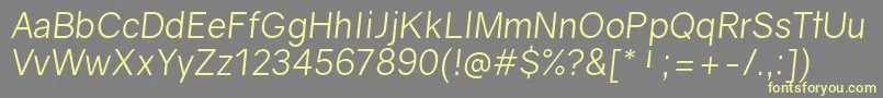 GravityBookitalic Font – Yellow Fonts on Gray Background