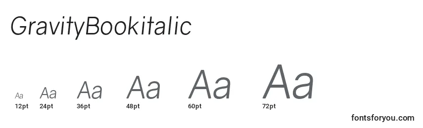GravityBookitalic Font Sizes