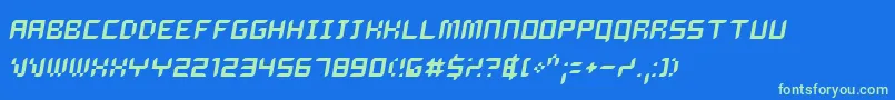 フォントDalio – 青い背景に緑のフォント