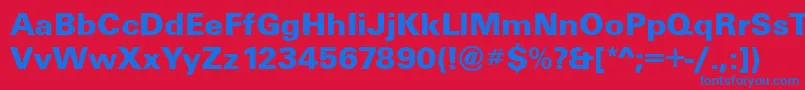 フォントUniqueBold – 赤い背景に青い文字