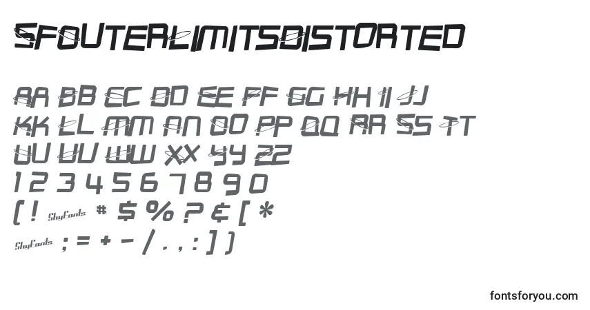 A fonte SfOuterLimitsDistorted – alfabeto, números, caracteres especiais