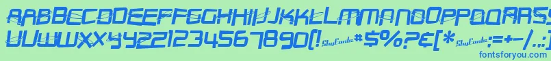 SfOuterLimitsDistorted Font – Blue Fonts on Green Background