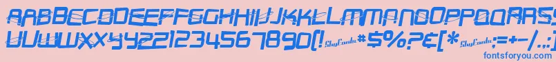 Czcionka SfOuterLimitsDistorted – niebieskie czcionki na różowym tle