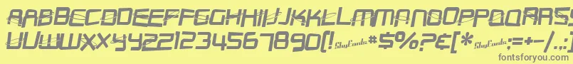 SfOuterLimitsDistorted Font – Gray Fonts on Yellow Background