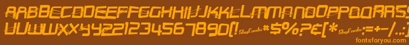 Fonte SfOuterLimitsDistorted – fontes laranjas em um fundo marrom