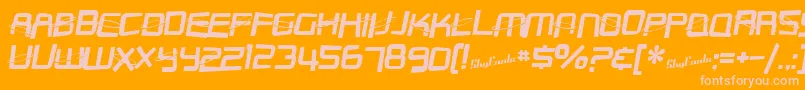 SfOuterLimitsDistorted Font – Pink Fonts on Orange Background