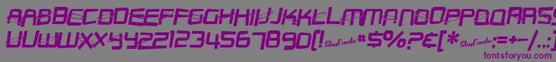 フォントSfOuterLimitsDistorted – 紫色のフォント、灰色の背景