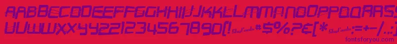 SfOuterLimitsDistorted Font – Purple Fonts on Red Background