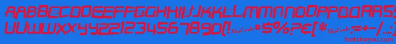 SfOuterLimitsDistorted Font – Red Fonts on Blue Background