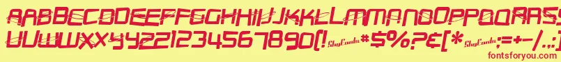 SfOuterLimitsDistorted Font – Red Fonts on Yellow Background