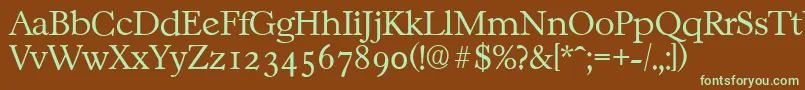 CasablancaserialXlightRegular Font – Green Fonts on Brown Background