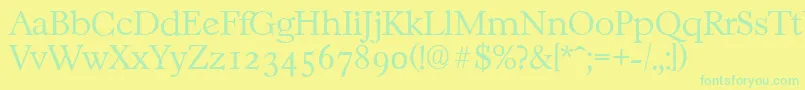 CasablancaserialXlightRegular Font – Green Fonts on Yellow Background