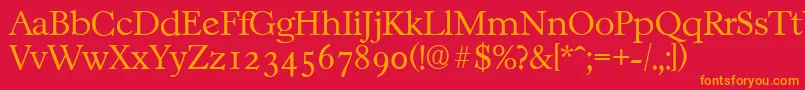 CasablancaserialXlightRegular Font – Orange Fonts on Red Background