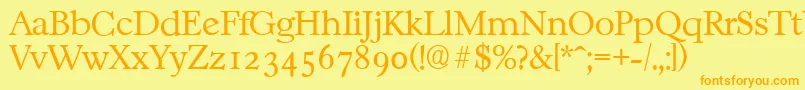 CasablancaserialXlightRegular Font – Orange Fonts on Yellow Background