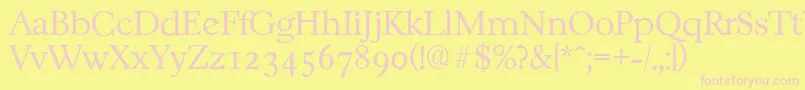 CasablancaserialXlightRegular Font – Pink Fonts on Yellow Background