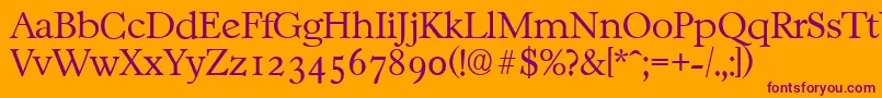 CasablancaserialXlightRegular Font – Purple Fonts on Orange Background