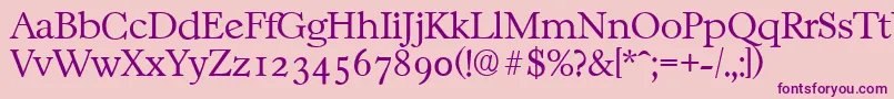 CasablancaserialXlightRegular Font – Purple Fonts on Pink Background