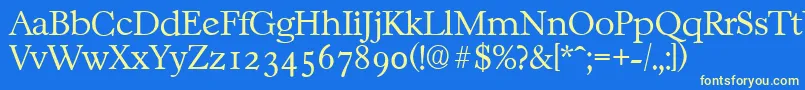 CasablancaserialXlightRegular Font – Yellow Fonts on Blue Background