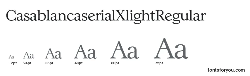 Размеры шрифта CasablancaserialXlightRegular