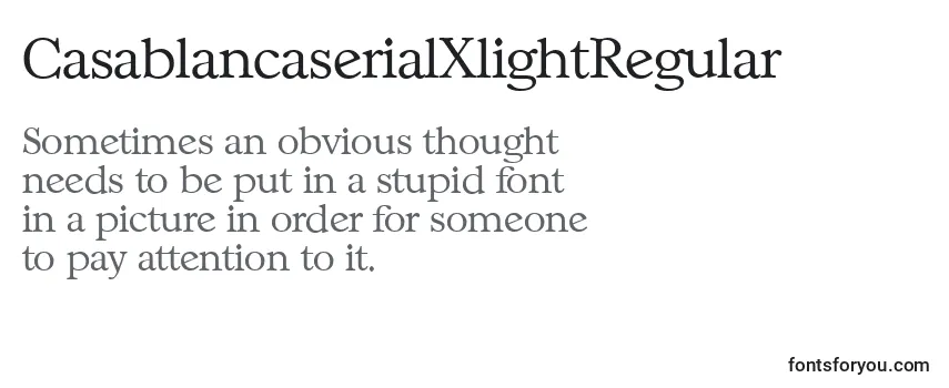 Review of the CasablancaserialXlightRegular Font