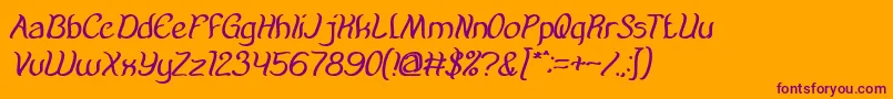 AmazingSymphonyItalicBold Font – Purple Fonts on Orange Background