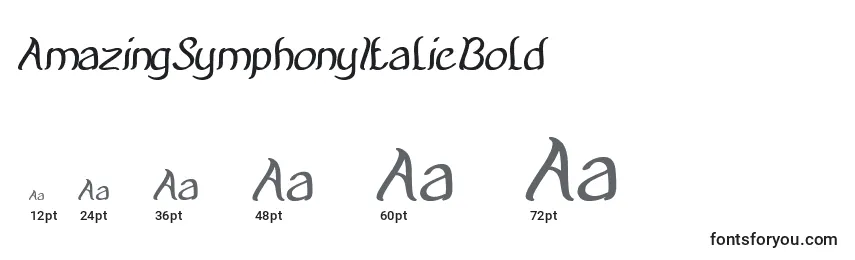 AmazingSymphonyItalicBold Font Sizes