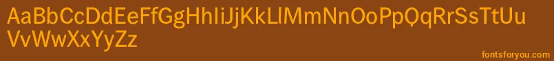 Wendelinreduced65kraeftig-Schriftart – Orangefarbene Schriften auf braunem Hintergrund