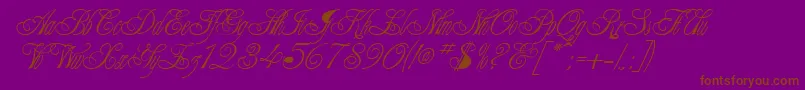 ClaudiaRegular Font – Brown Fonts on Purple Background