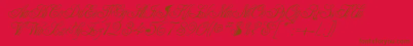 ClaudiaRegular Font – Brown Fonts on Red Background