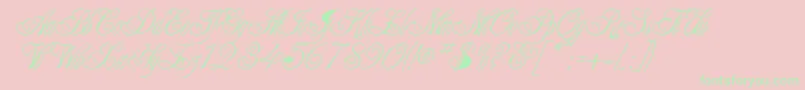 ClaudiaRegular-Schriftart – Grüne Schriften auf rosa Hintergrund