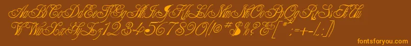ClaudiaRegular Font – Orange Fonts on Brown Background