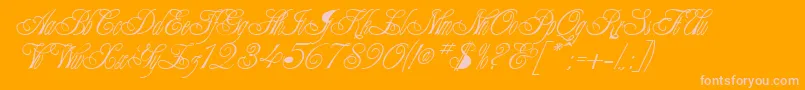 ClaudiaRegular-Schriftart – Rosa Schriften auf orangefarbenem Hintergrund